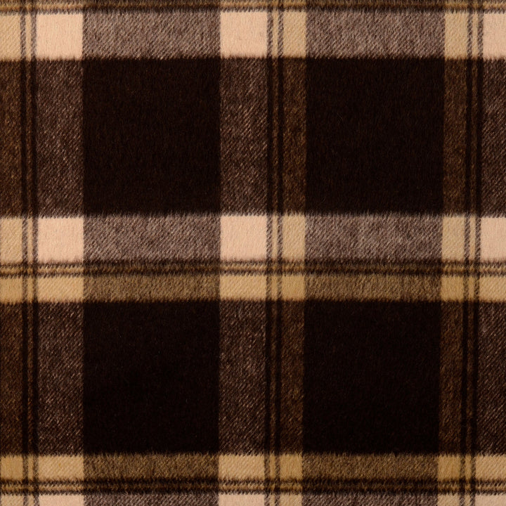 Tissu Lainage Polyester - Carreaux Marron