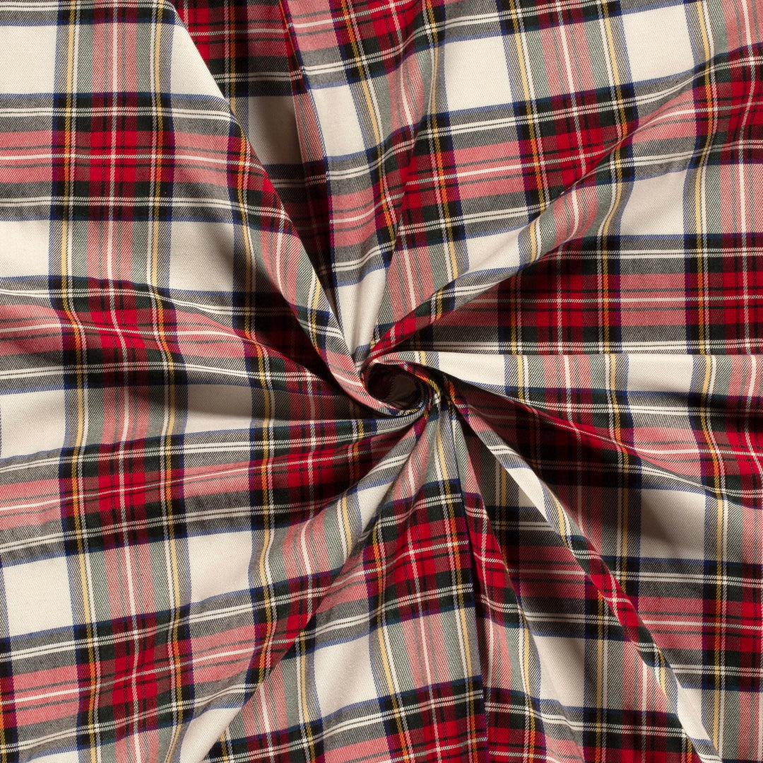 Tissu Tartan - Blanc/Rouge