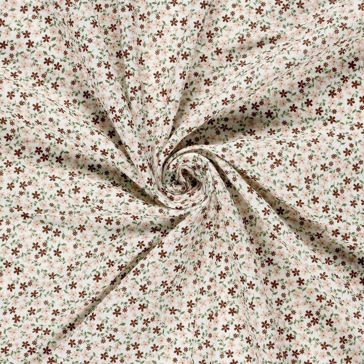 Tissu double gaze de coton - Motif Fleurs