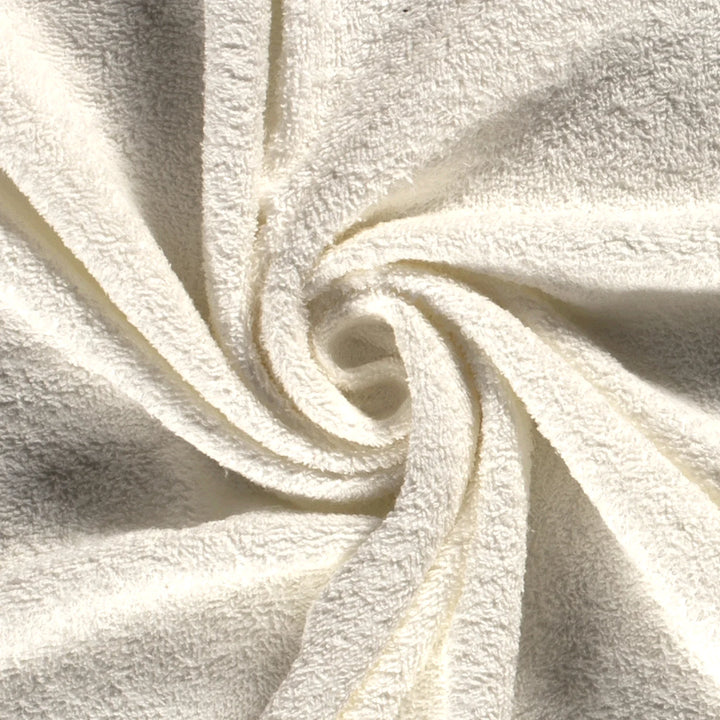 Tissu Éponge Coton Bio- Blanc Cassé