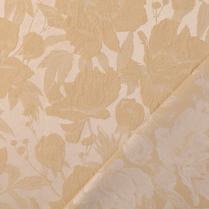 Tissu Jacquard- Roses en Crème