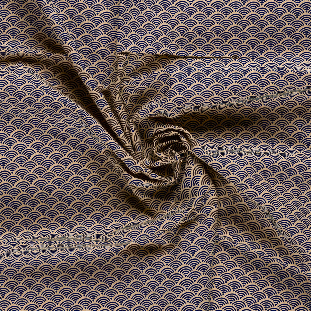 Tissu Coton Japonais - Seigaiha bleu - Biner Pinaton