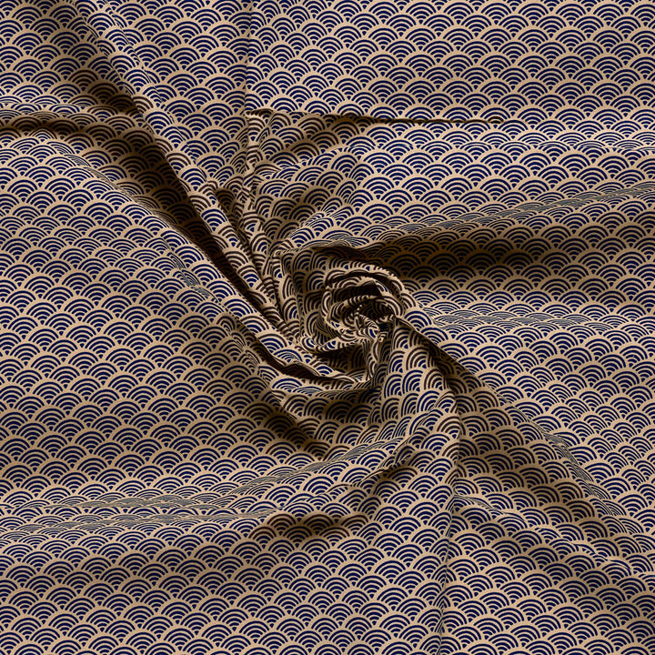 Tissu Coton Japonais - Seigaiha bleu - Biner Pinaton