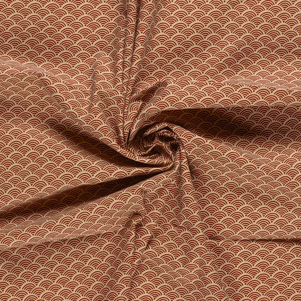 Tissu Coton Japonais - Seigaiha rouge - Biner Pinaton