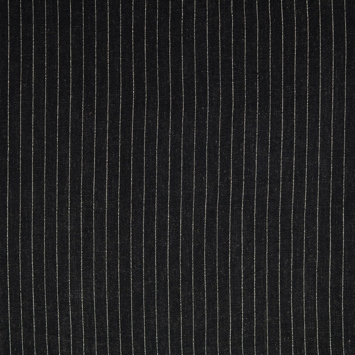 Tissu Coton Lin - Rayures Noir