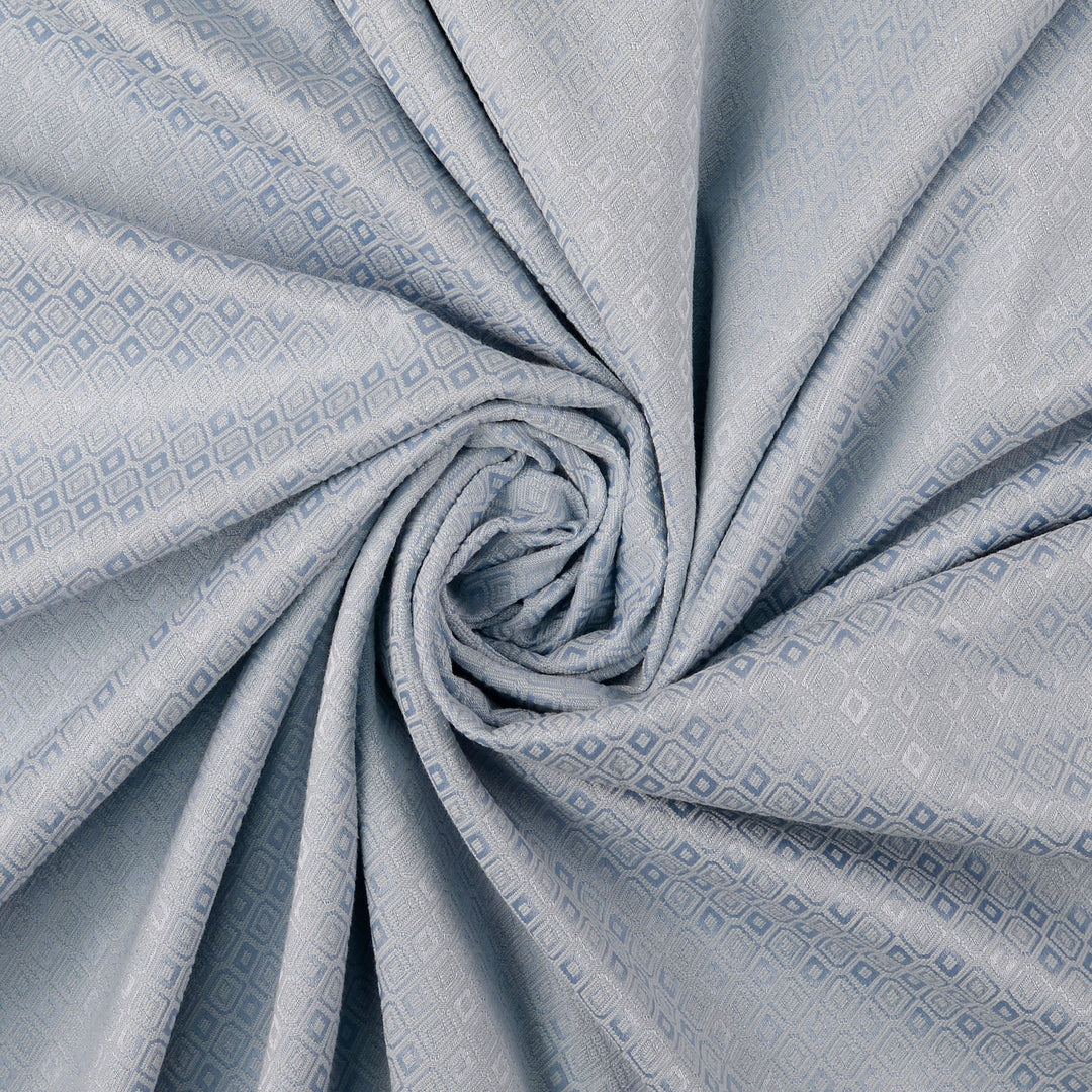 Tissu Jacquard- Losanges Bleu Clair - Biner Pinaton