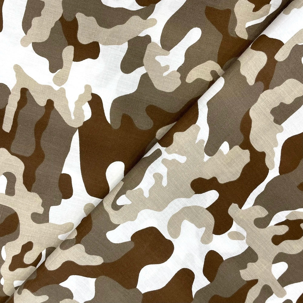 Tissu Coton - Camouflage Brun