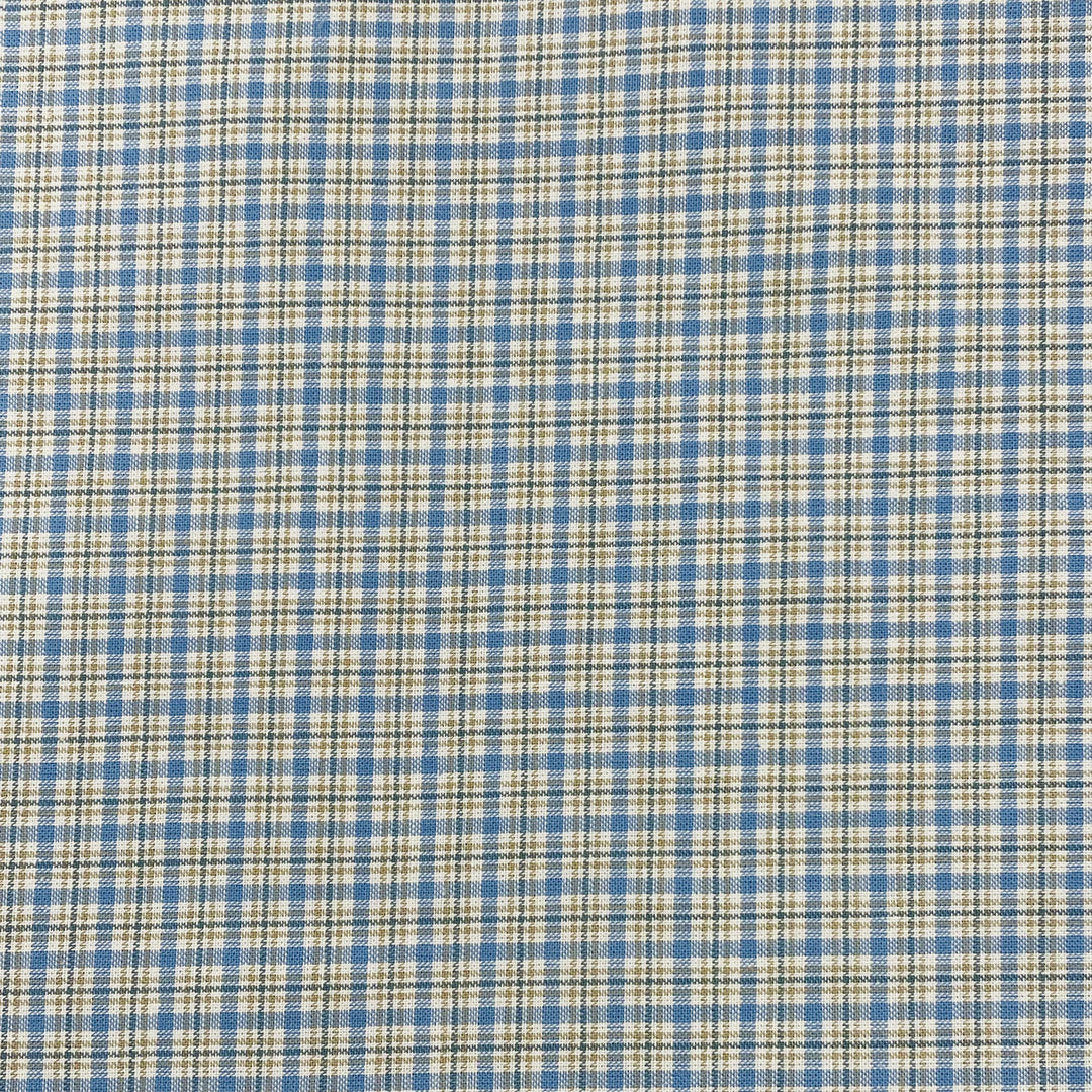 Tissu Coton - Tartan Bleu/Beige