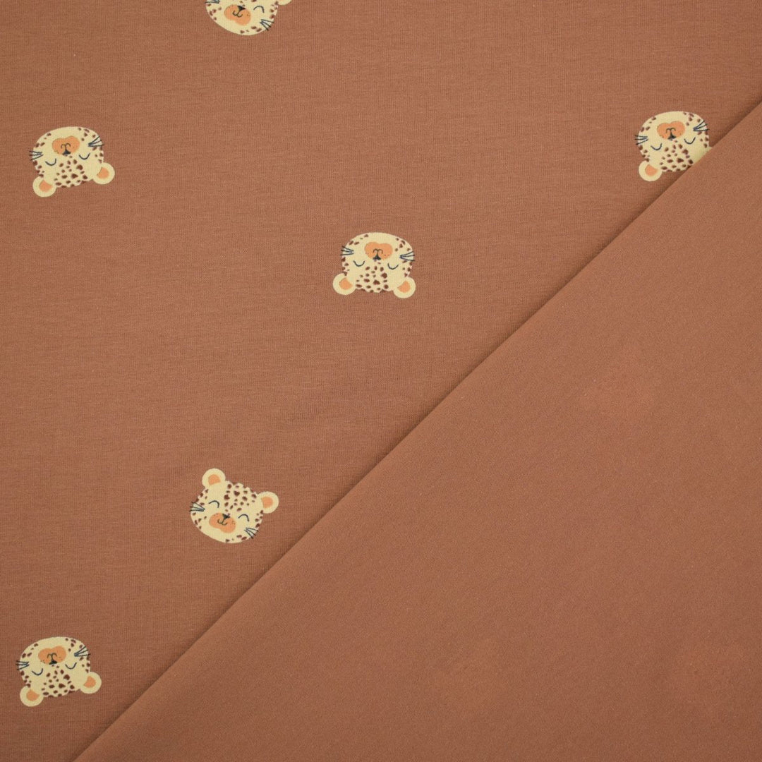 Tissu Jersey- Tête de Léopard