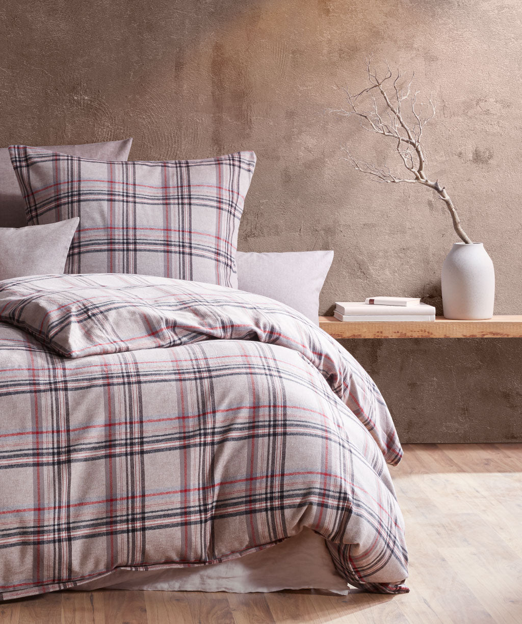 Linge de Lit- LECH taupe rayé