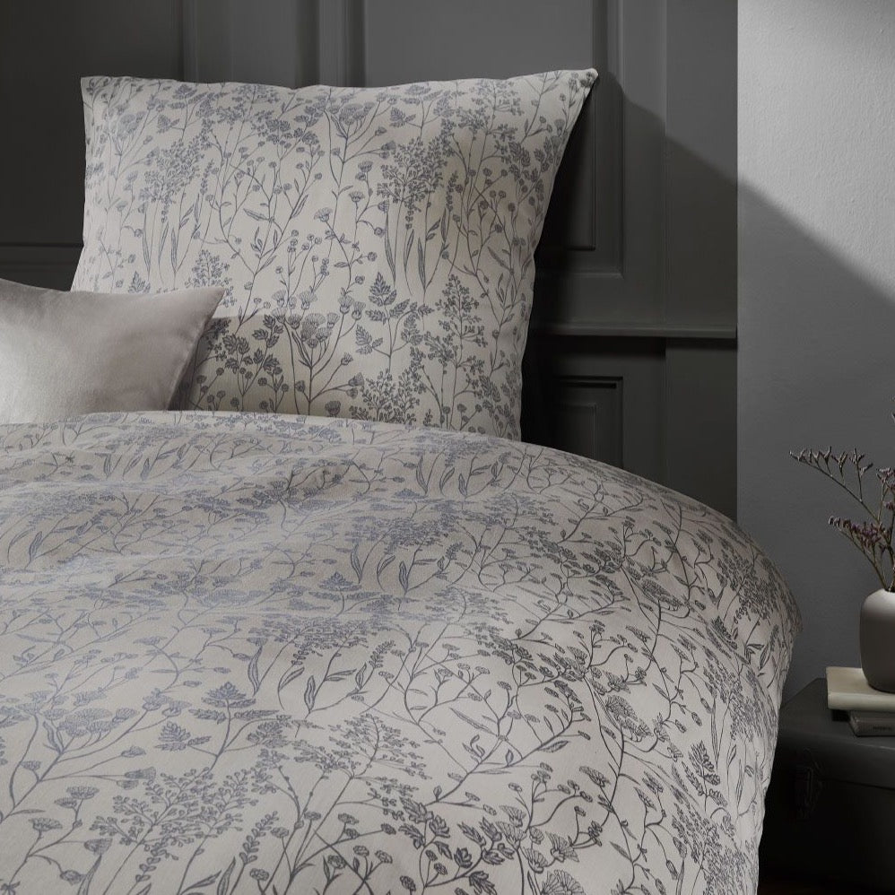 Linge de Lit PREMIUM- Fleurs Grises