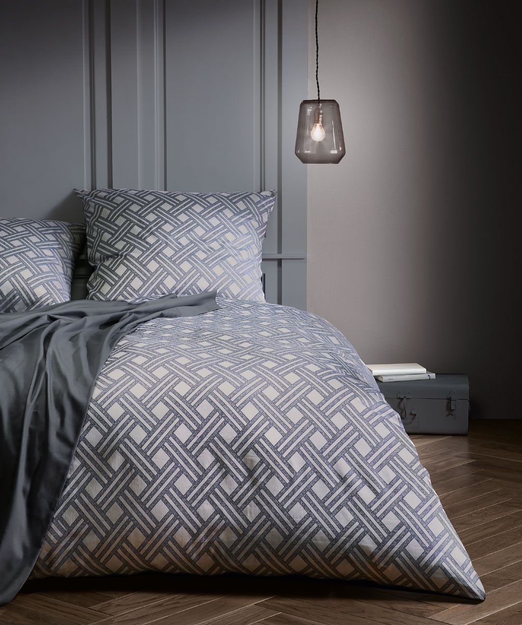 Linge de Lit PREMIUM- Losanges Gris