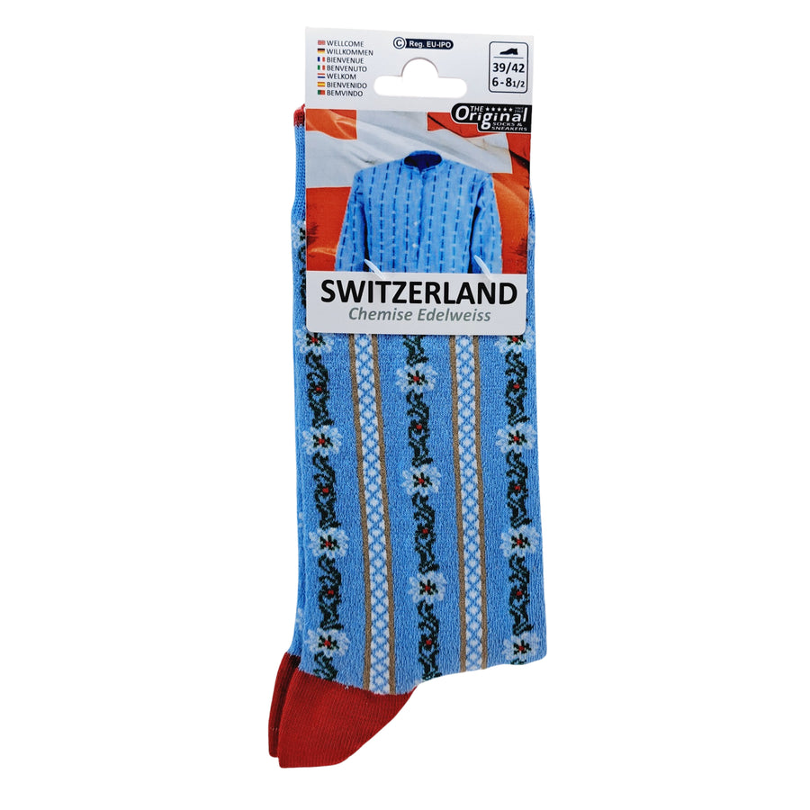 Chaussettes - Edelweiss Bleu - Biner Pinaton