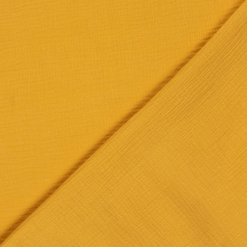 Tissu double gaze de coton - Jaune Moutarde - Biner Pinaton