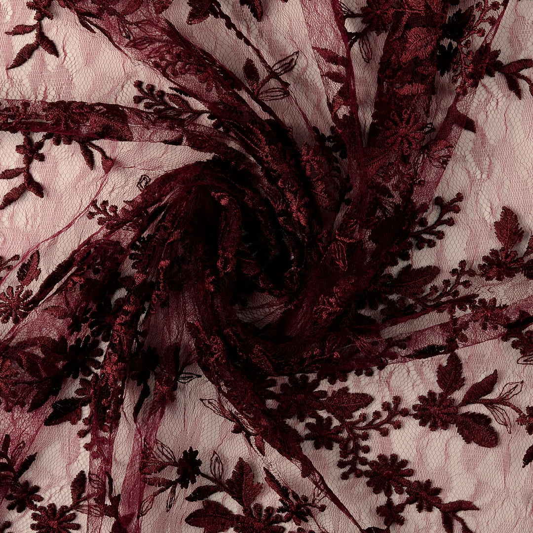Tissu dentelle- Bordeaux - Biner Pinaton