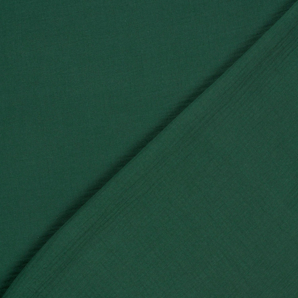 Tissu double gaze de coton - Vert foncé - Biner Pinaton