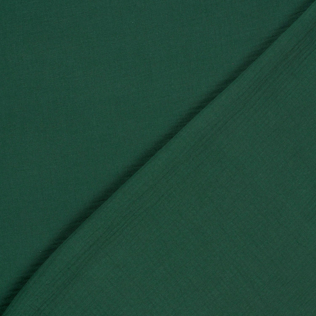 Tissu double gaze de coton - Vert foncé - Biner Pinaton