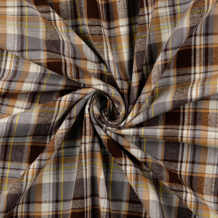 Tissu Flanelle- Tartan Beige - Biner Pinaton