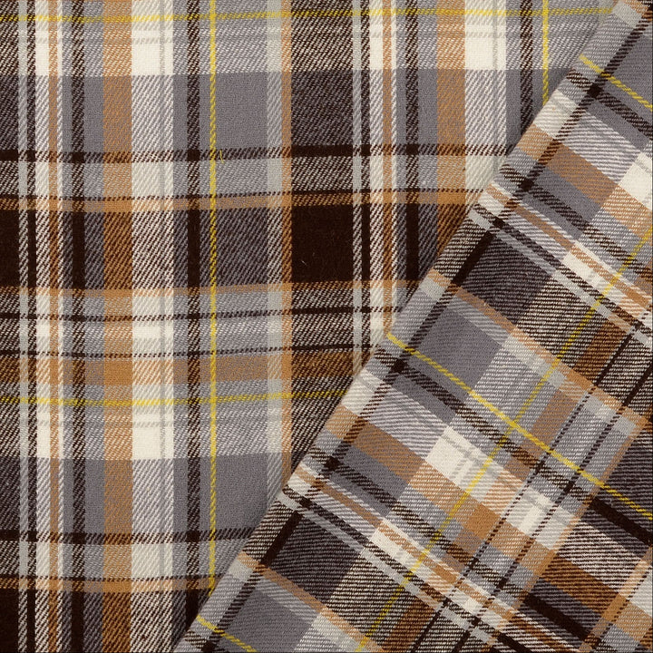 Tissu Flanelle- Tartan Beige - Biner Pinaton