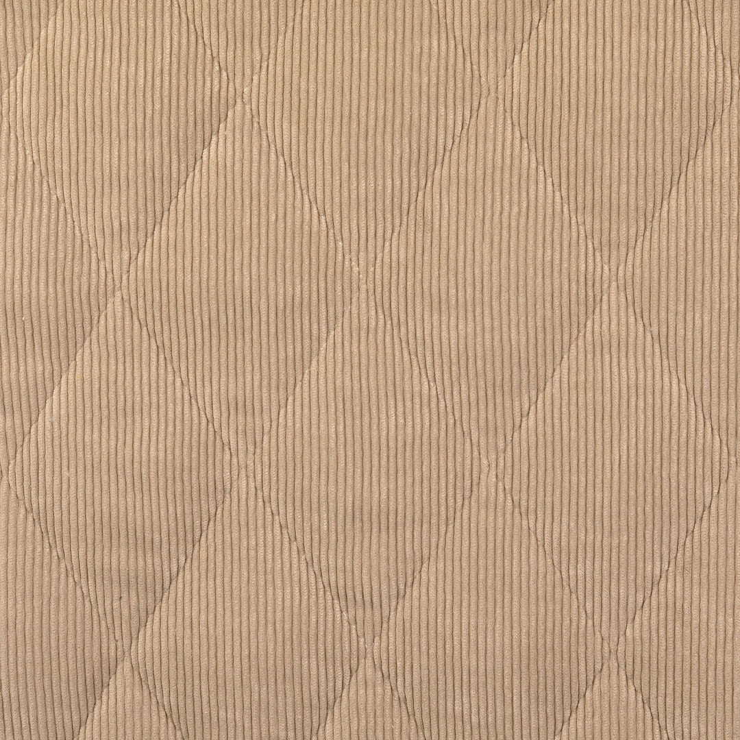 Tissu Matelassé Velours Côtelé - Beige
