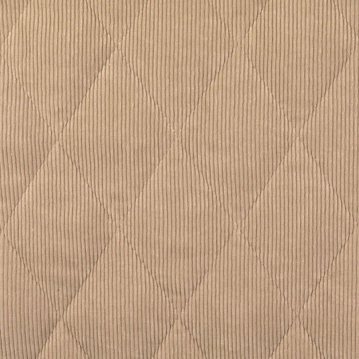 Tissu Matelassé Velours Côtelé - Beige