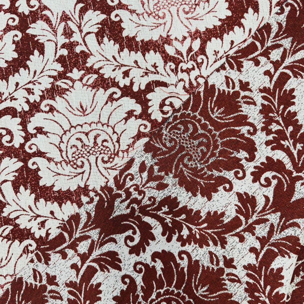 Tissu Jacquard- Baroque Rouge Bordeaux