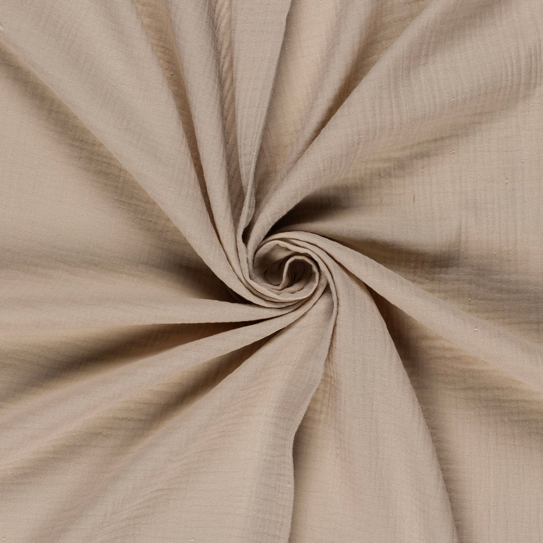 Tissu double gaze de coton - Beige - Biner Pinaton