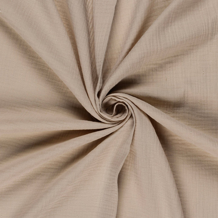Tissu double gaze de coton - Beige - Biner Pinaton