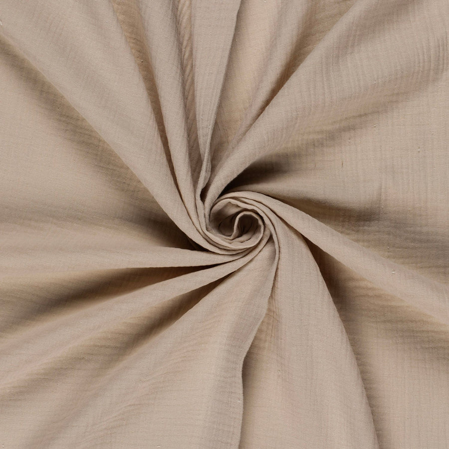 Tissu double gaze de coton - Beige - Biner Pinaton