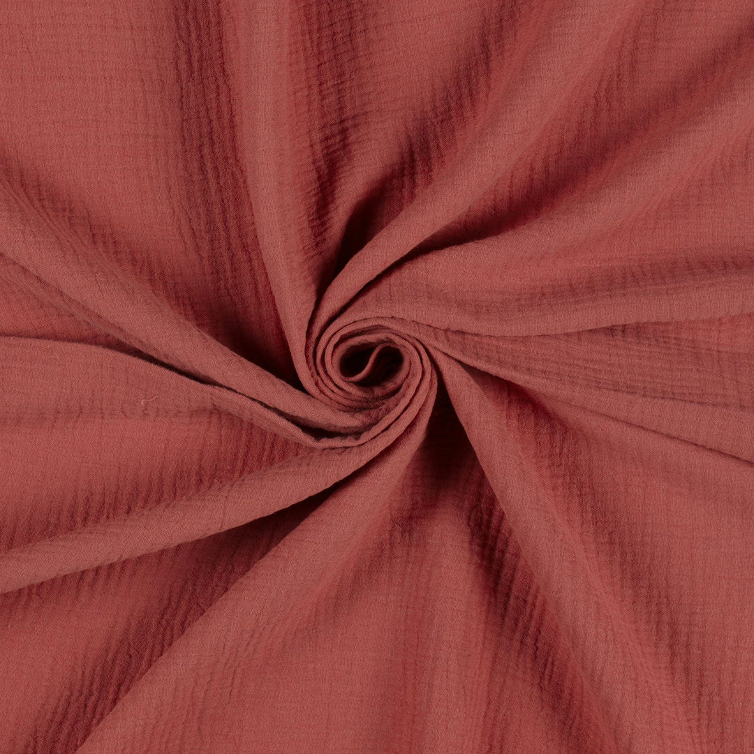 Tissu double gaze de coton - Rosewood