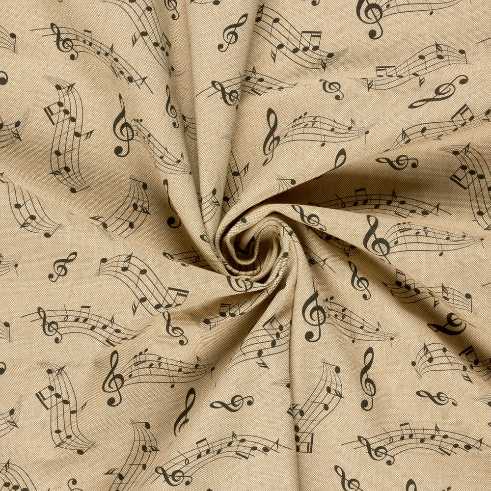 Tissu Toile- Notes de musique - Biner Pinaton