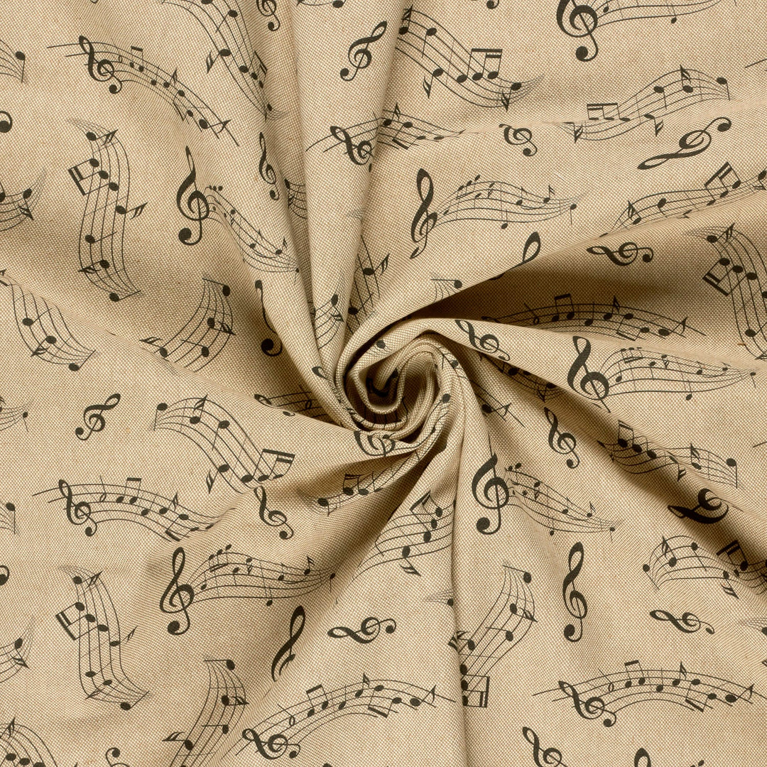 Tissu Toile- Notes de musique - Biner Pinaton