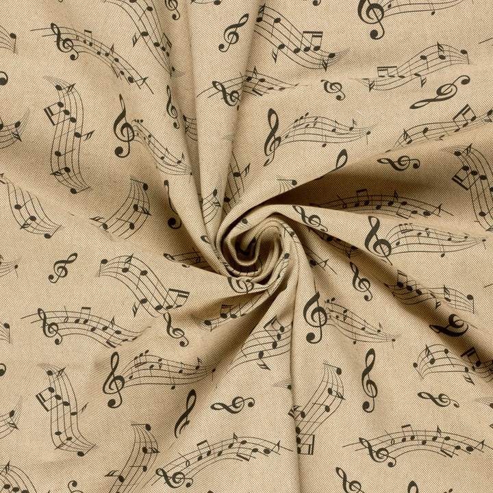 Tissu Toile- Notes de musique - Biner Pinaton