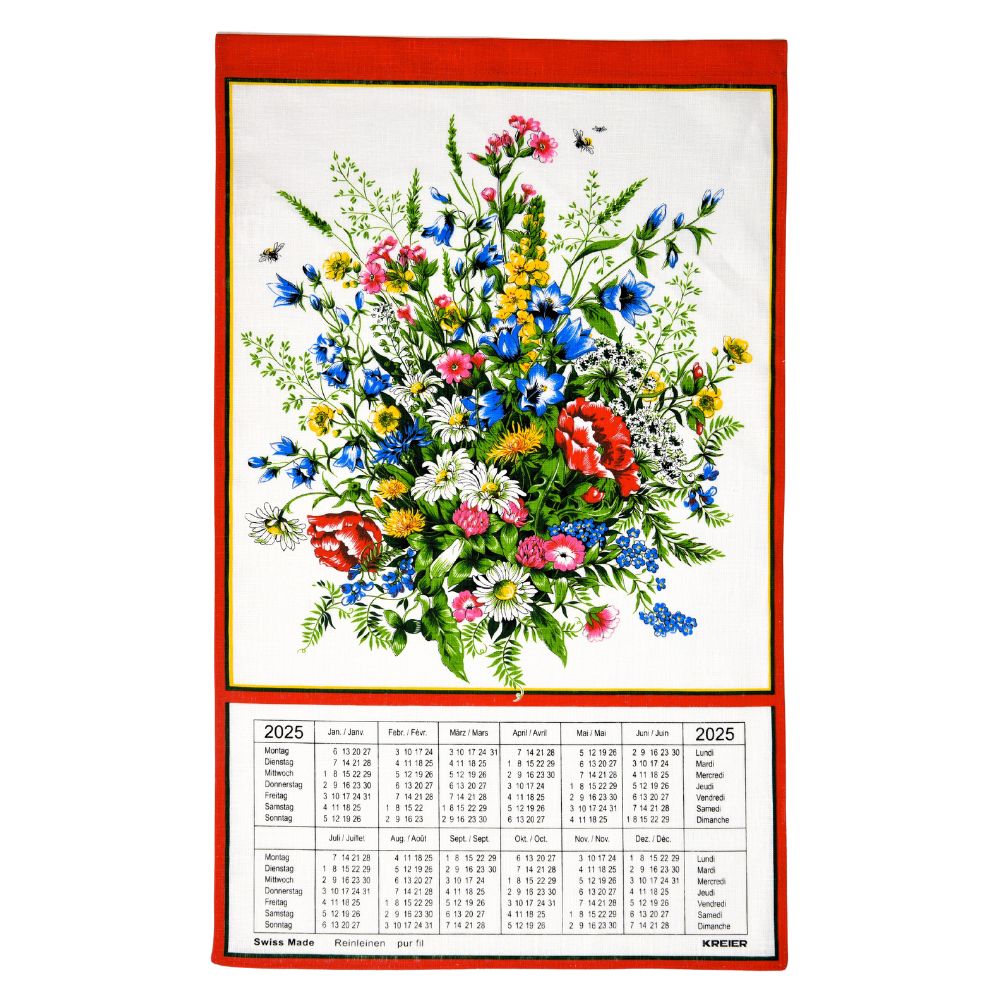 Calendrier en Tissu- Bouquet de fleurs 2025