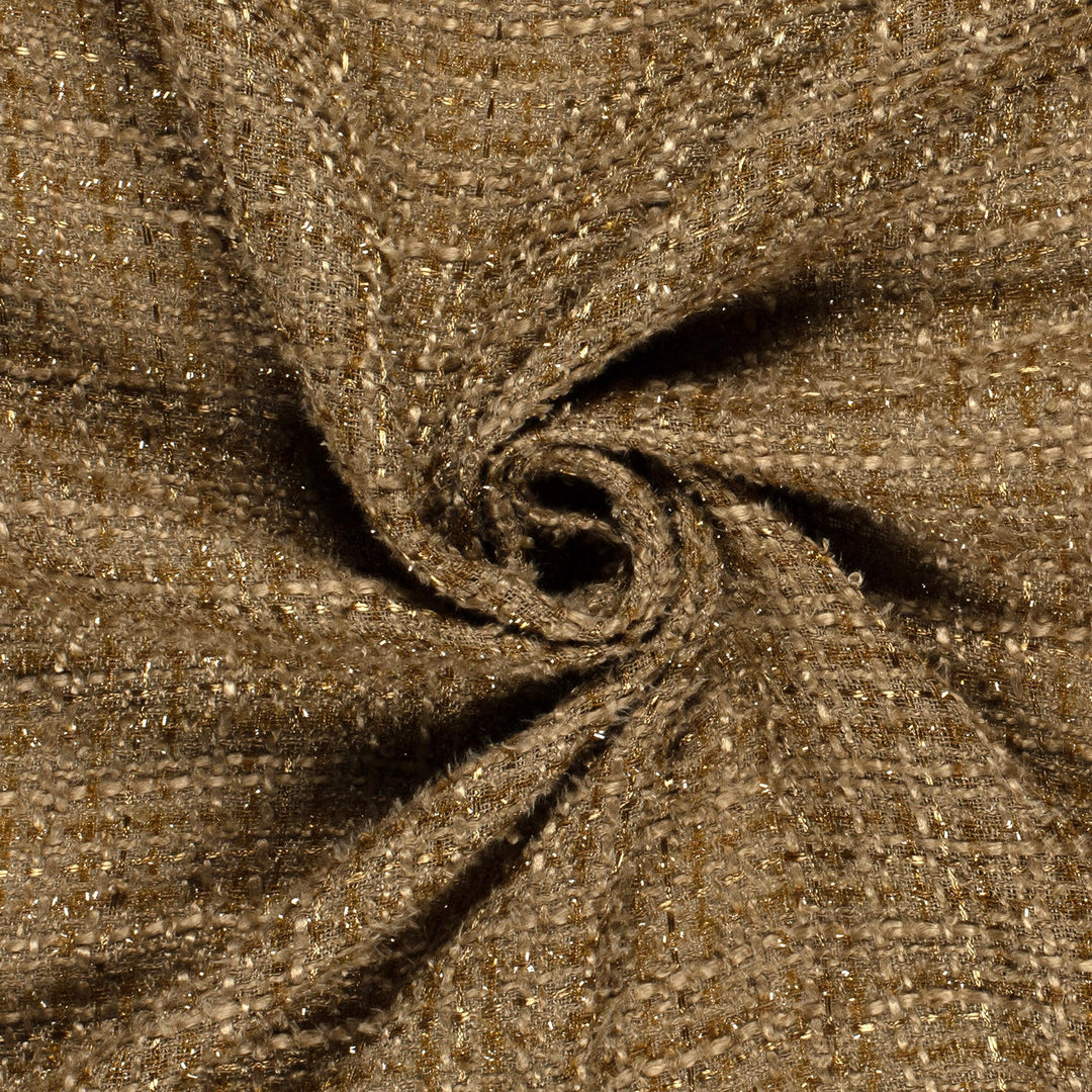 Tissu Jacquard Lurex - Camel