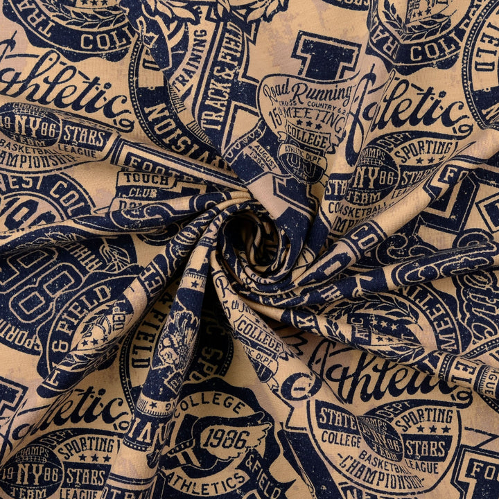 Tissu Sweat - College Marine