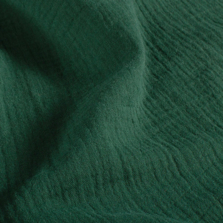 Tissu double gaze de coton - Vert foncé - Biner Pinaton