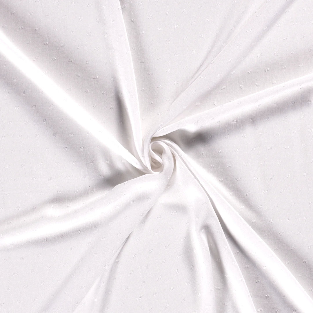 Tissu voile de coton Plumetis- Blanc