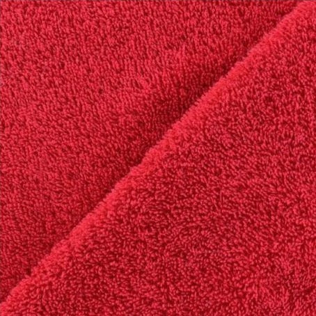 Tissu Éponge Coton- Rouge