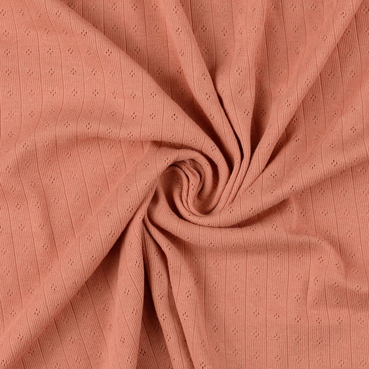 Tissu Jersey ajouré Pointelle- Rose corail
