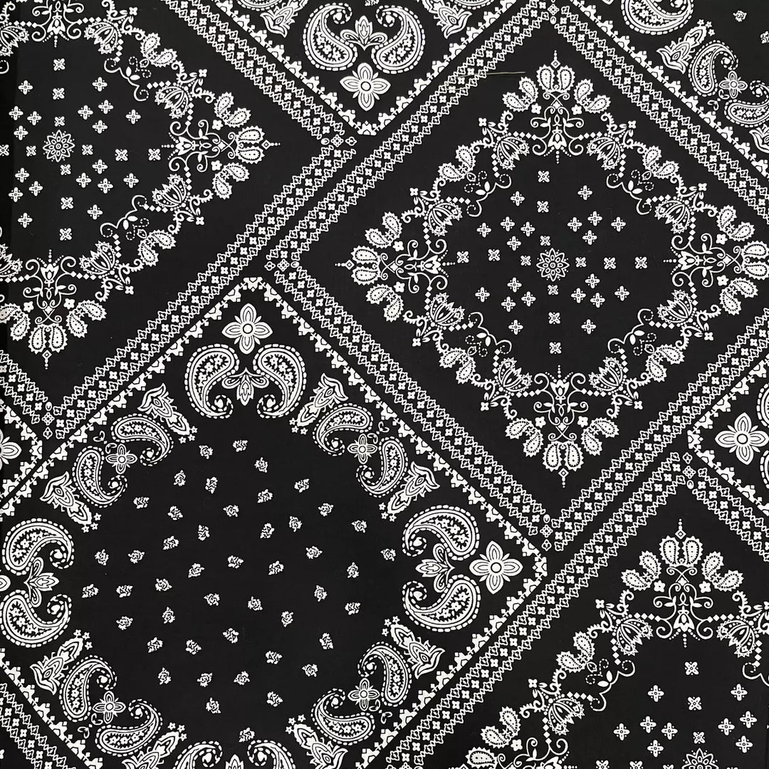 Tissu Coton - Paisley Noir