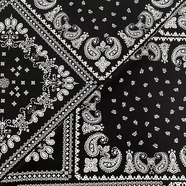 Tissu Coton - Paisley Noir