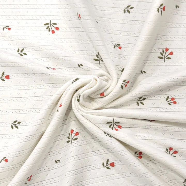 Tissu Jersey ajouré Pointelle- Tulipes