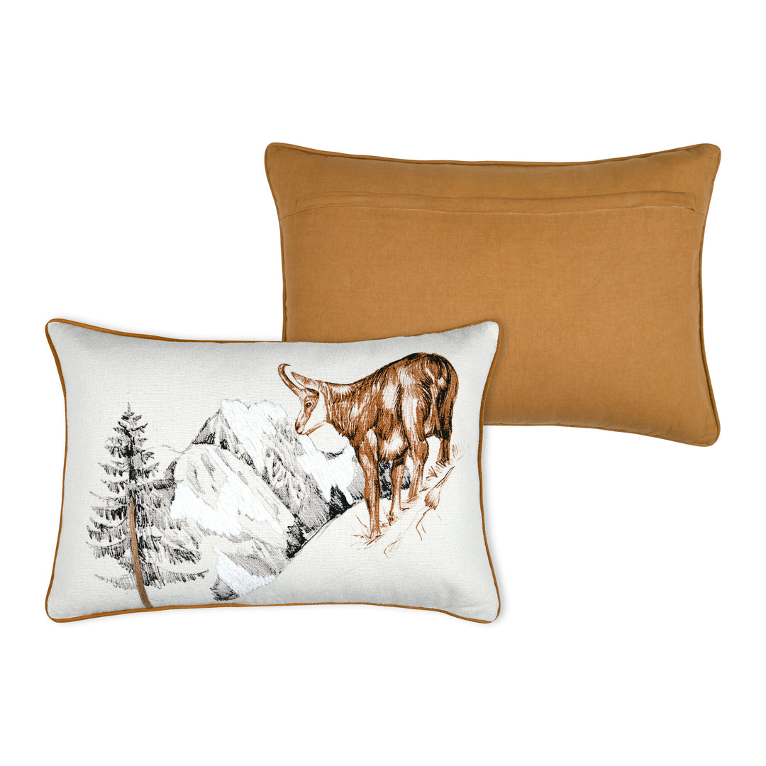 Housse de coussin- Montagne et Chamois