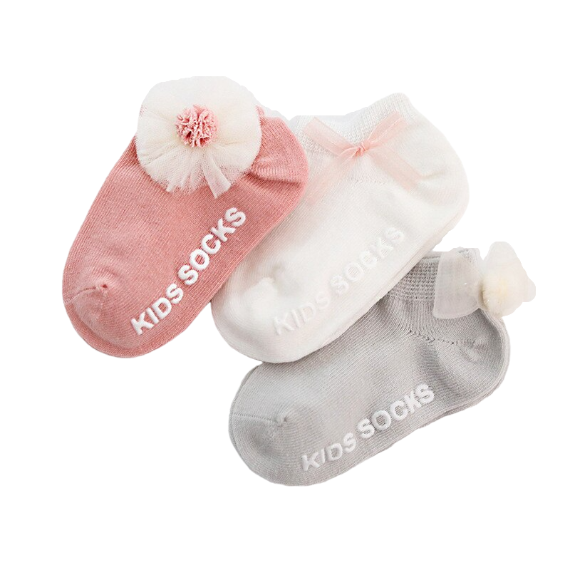 Chaussettes pour Bébé 3d- Rose, Blanc, Gris