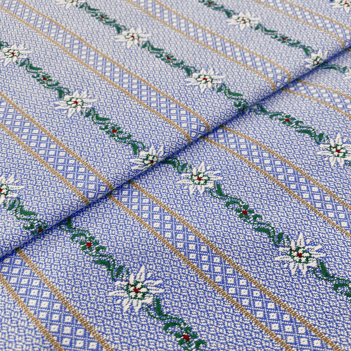 Tissu Coton - Edelweiss Bleu - Tissé - Biner Pinaton