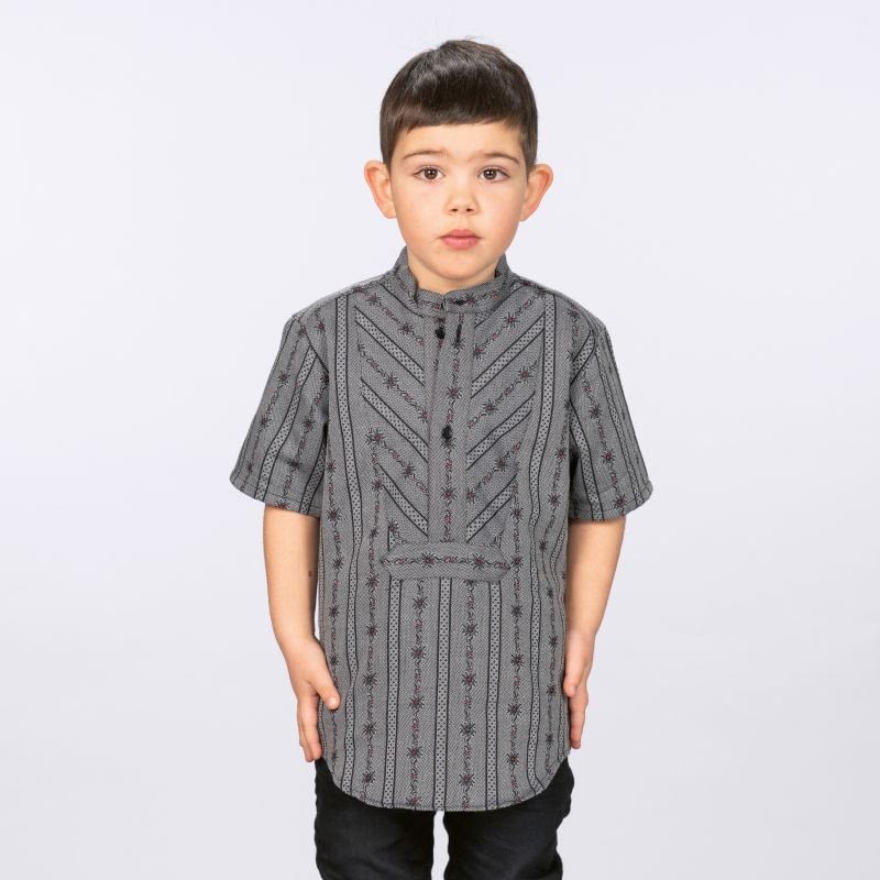 Chemise Edelweiss Manches Courtes Enfant- Anthracite