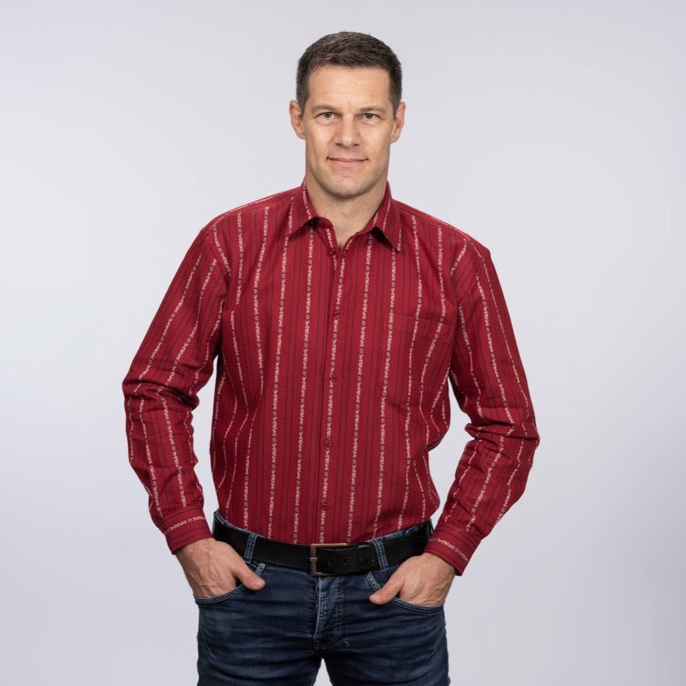 Chemise Edelweiss avec col- Bordeaux