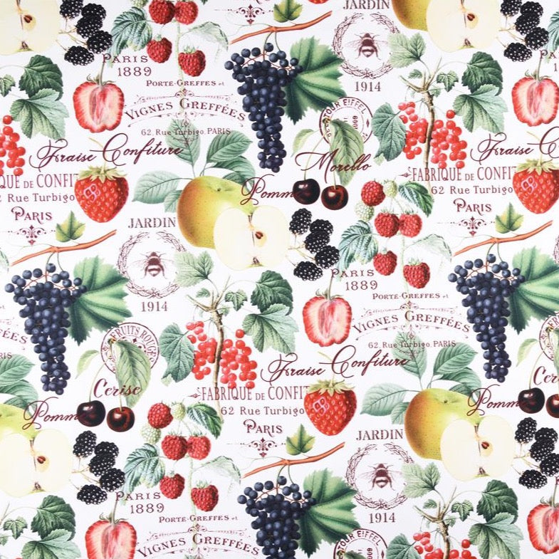 Tissu Coton Sergé- Fruits