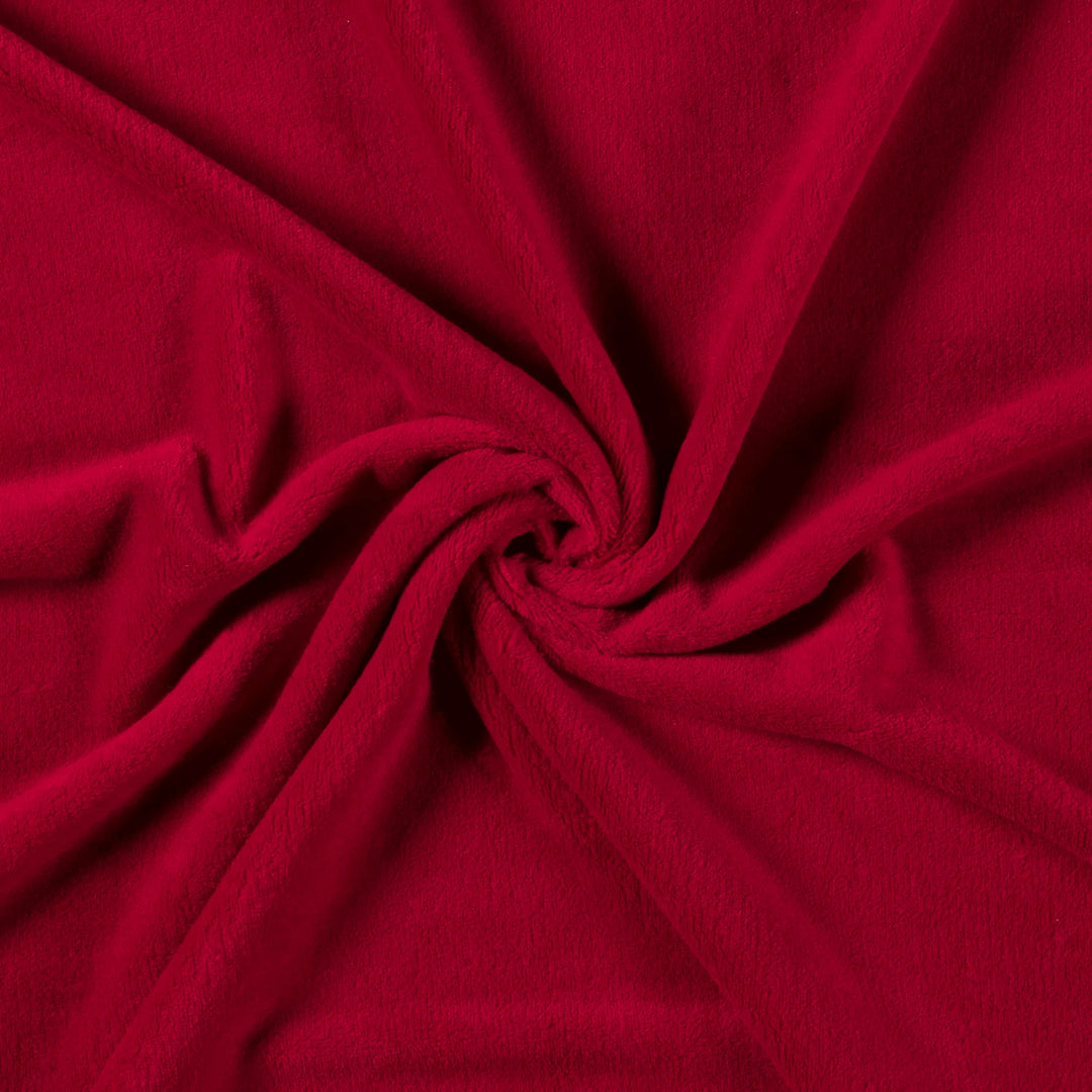 Tissu Doudou Ultra Doux - Rouge